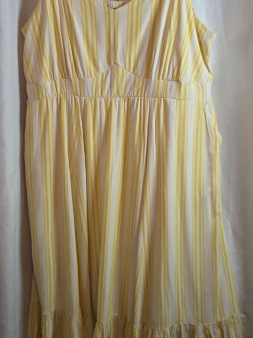 torrid Yellow & White Striped Spaghetti-Strap Midi Dress Sz 2 (XXL US) - Picture 2 of 5